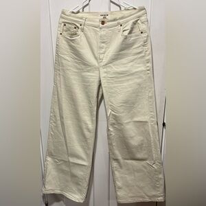 Boden Cream Wide-Leg High-Rise Jeans